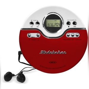 Studebaker Retro Style Personal CD Player, Red & White, NEW, FM Radio, MP3